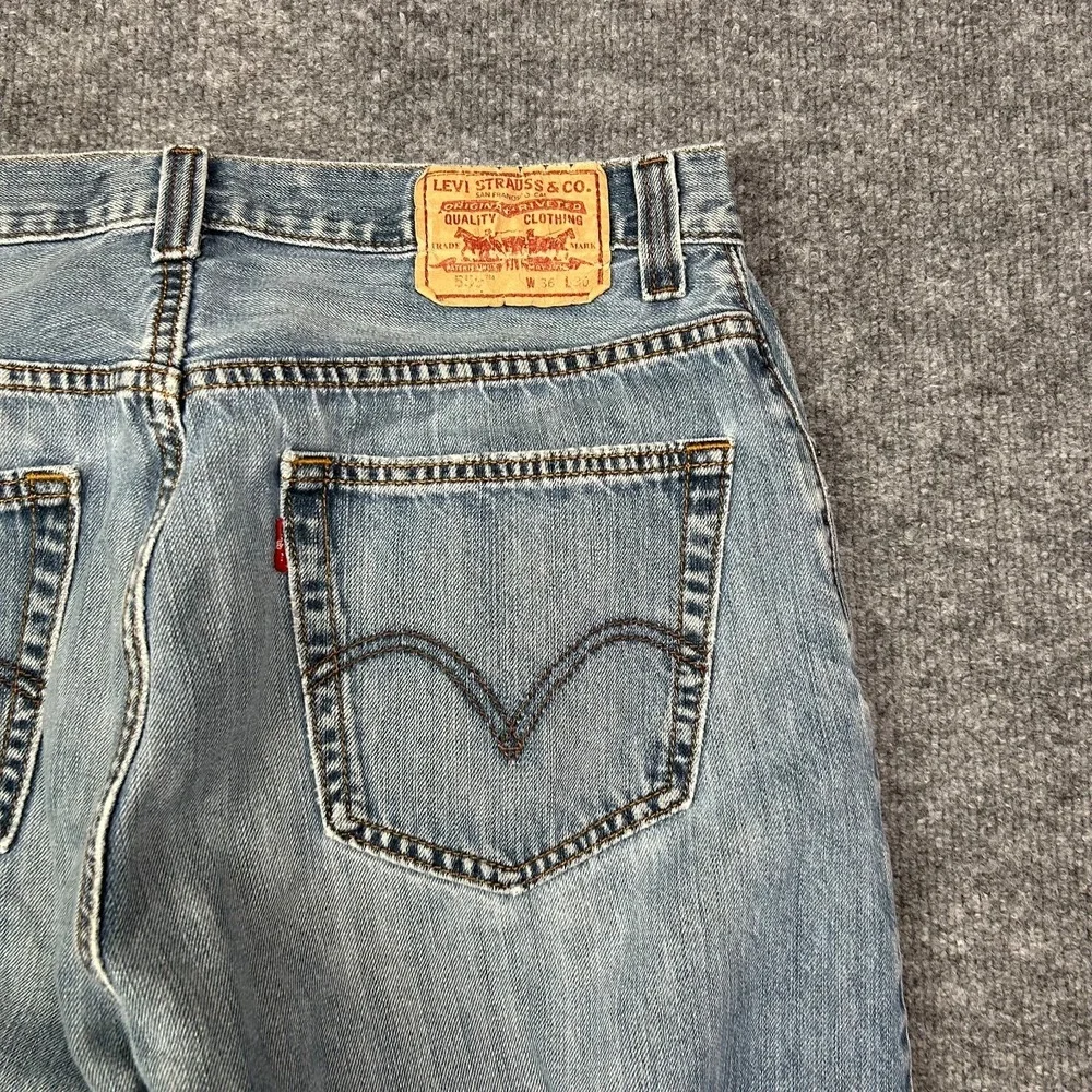 Levi's 559 Relaxed Straight Jeans Men Blue Denim Pockets Classic Zip Fly - 36X30